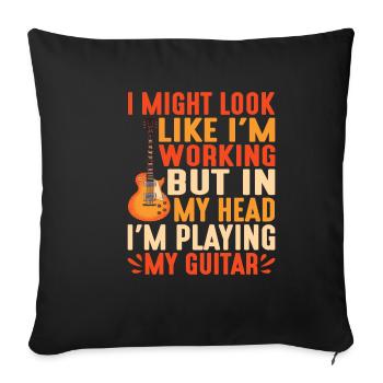 But In My Head I'm Playing My Guitar 2 - Sofa pillowcase 17,3'' x 17,3'' (45 x 45 cm) - black - Front