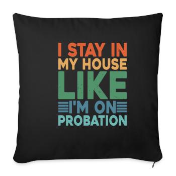 I Stay In My House Like I'm On Probation 2 - Sofa pillowcase 17,3'' x 17,3'' (45 x 45 cm) - black - Front