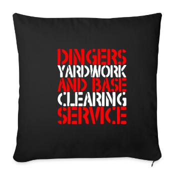 Service de débroussaillage et de déblaiement de base Dingers 2 - Housse de coussin décorative 45 x 45 cm - noir - Devant