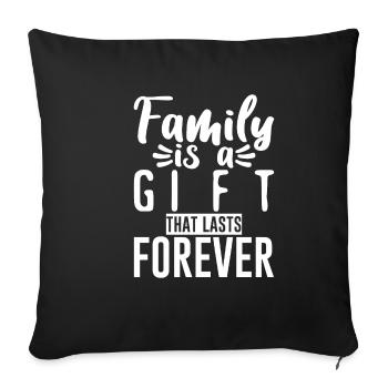 La famille est un cadeau qui dure pour toujours 2 - Housse de coussin décorative 45 x 45 cm - noir - Devant