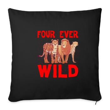 Four Ever Wild 40 - Sofakissenbezug 45 x 45 cm - Schwarz - Vorne