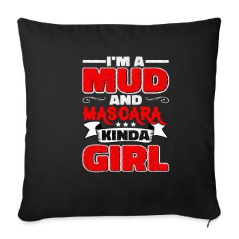 Je suis une fille de boue et de mascara 5 - Housse de coussin décorative 45 x 45 cm - noir - Devant
