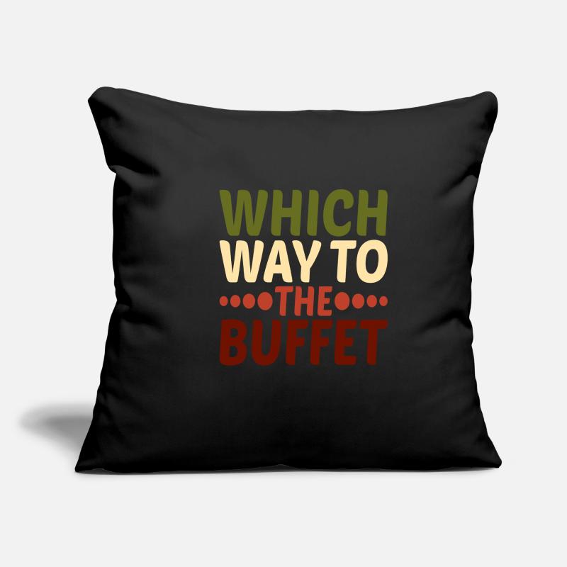 Quel chemin vers le buffet 19 Housse de coussin décorative 45 x 45 cm