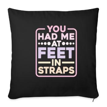 Tu m’avais aux pieds dans les sangles 9 - Housse de coussin décorative 45 x 45 cm - noir - Devant