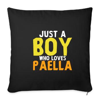 Juste un garçon qui aime la paella - Housse de coussin décorative 45 x 45 cm - noir - Devant
