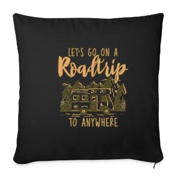 Let's Go On A Roadtrip To Anywhere 2 - Sofa pillowcase 17,3'' x 17,3'' (45 x 45 cm) - black - Front