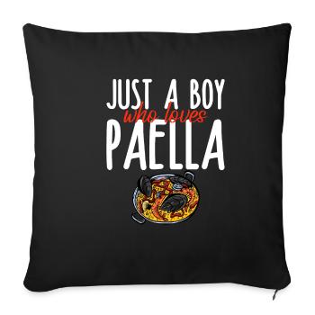 Juste un garçon qui aime la paella 4 - Housse de coussin décorative 45 x 45 cm - noir - Devant