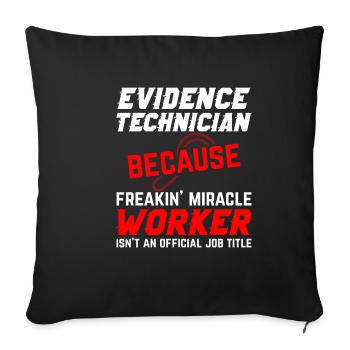 Preuves médico-légales - Kripo Polizei Forensics - Housse de coussin décorative 45 x 45 cm - noir - Devant