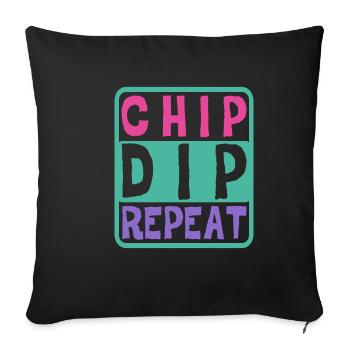 Chip Dip Repeat 7 - Sofa pillowcase 17,3'' x 17,3'' (45 x 45 cm) - black - Front