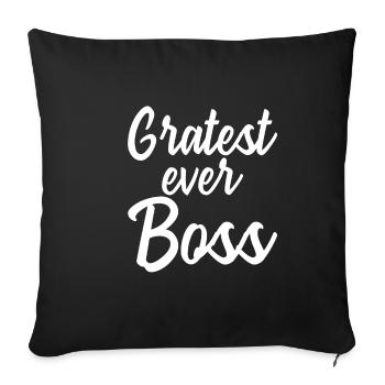 Gratest Ever Boss - Sofakissenbezug 45 x 45 cm - Schwarz - Vorne