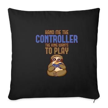 Donnez-moi la manette, le roi veut jouer 2 - Housse de coussin décorative 45 x 45 cm - noir - Devant