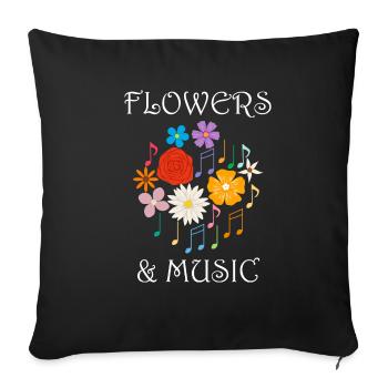 Jardinage et musique | Fleuriste | Nature Flowers - Housse de coussin décorative 45 x 45 cm - noir - Devant