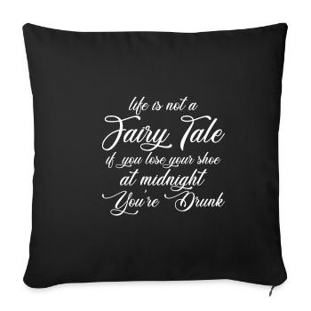 Si vous perdez votre chaussure à minuit, vous êtes ivre - Housse de coussin décorative 45 x 45 cm - noir - Devant