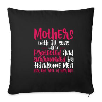 Mothers With All Sons Will Be Protected - Sofa pillowcase 17,3'' x 17,3'' (45 x 45 cm) - black - Front