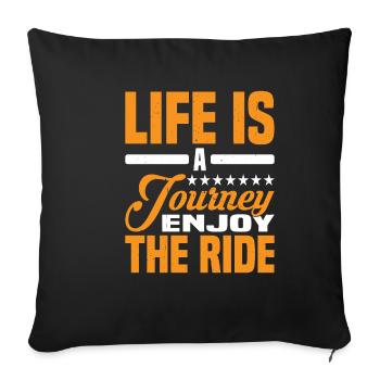 La vie est un voyage, profitez de la balade 2 - Housse de coussin décorative 45 x 45 cm - noir - Devant