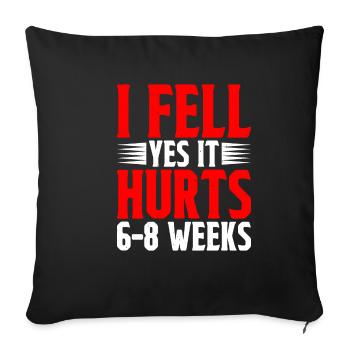 Je suis tombé, oui ça fait mal, 6-8 semaines 5 - Housse de coussin décorative 45 x 45 cm - noir - Devant