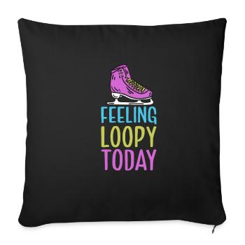 Skating figure punch skates - Sofa pillowcase 17,3'' x 17,3'' (45 x 45 cm) - black - Front