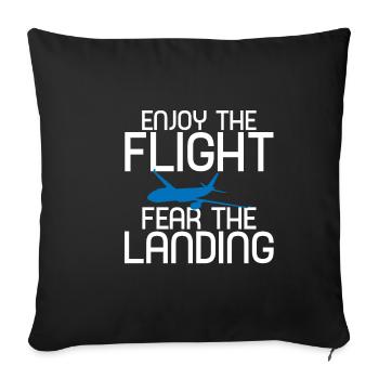 Profitez du vol Fear The Landing 2 - Housse de coussin décorative 45 x 45 cm - noir - Devant