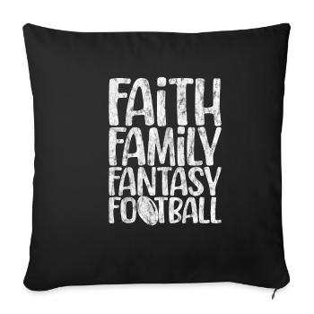Faith Family Fantasy Football 3 - Sofa pillowcase 17,3'' x 17,3'' (45 x 45 cm) - black - Front