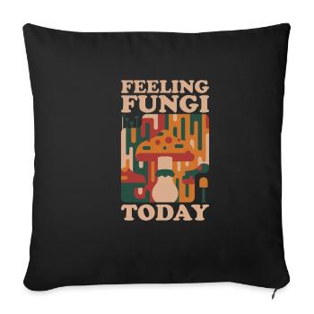Chasse aux champignons Chasseur de champignons Cueilleur de champignons Morel Mycologue - Housse de coussin décorative 45 x 45 cm - noir - Devant
