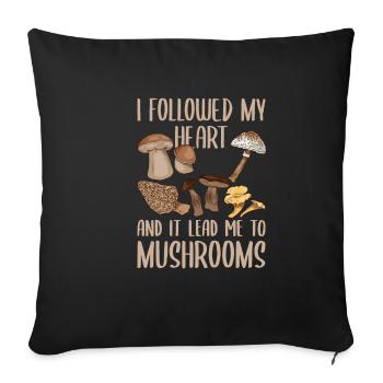 Chasse aux champignons Chasseur de champignons Cueilleur de champignons Morel Mycologue - Housse de coussin décorative 45 x 45 cm - noir - Devant