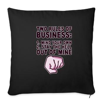 Deux règles d’affaires, occupez-vous des vôtres 4 - Housse de coussin décorative 45 x 45 cm - noir - Devant