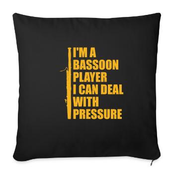 Bassoon -Spieler Bassoonist Marschband - Sofakissenbezug 45 x 45 cm - Schwarz - Vorne