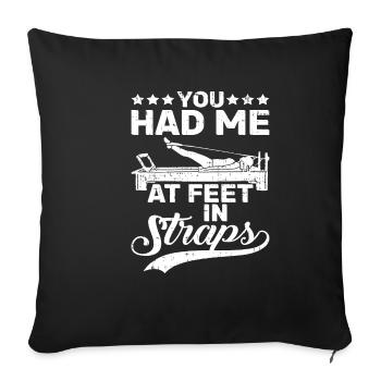Tu m’avais aux pieds dans les sangles 14 - Housse de coussin décorative 45 x 45 cm - noir - Devant