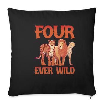 Four Ever Wild 44 - Sofakissenbezug 45 x 45 cm - Schwarz - Vorne