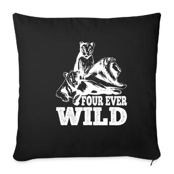Four Ever Wild 45 - Sofakissenbezug 45 x 45 cm - Schwarz - Vorne