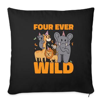 Four Ever Wild 43 - Sofakissenbezug 45 x 45 cm - Schwarz - Vorne