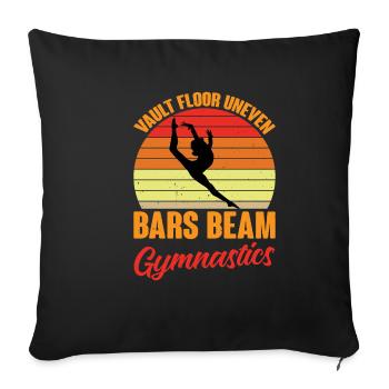 Plancher de la voûte Barres inégales Poutre Gymnastique 8 - Housse de coussin décorative 45 x 45 cm - noir - Devant