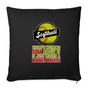 Softball, There's Nothing Soft About it 2 - Sofa pillowcase 17,3'' x 17,3'' (45 x 45 cm) - black - Front