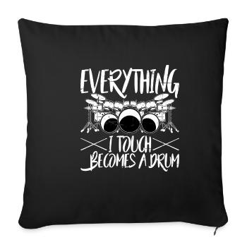 Tout ce que je touche devient un tambour 5 - Housse de coussin décorative 45 x 45 cm - noir - Devant