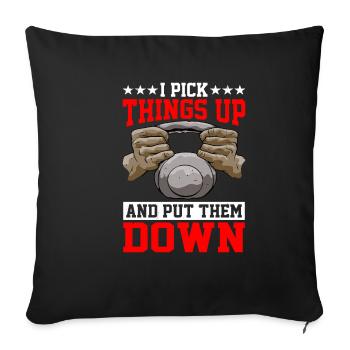 Je ramasse des choses et les dépose 7 - Housse de coussin décorative 45 x 45 cm - noir - Devant