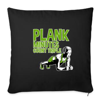 Plank Minutes Count Triple 2 - Sofakissenbezug 45 x 45 cm - Schwarz - Vorne