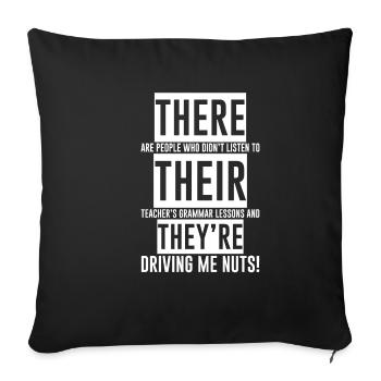 There Their They're - Sofakissenbezug 45 x 45 cm - Schwarz - Vorne