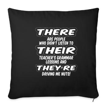 Là, ils sont 2 - Housse de coussin décorative 45 x 45 cm - noir - Devant