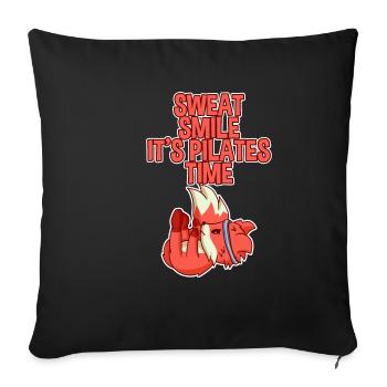 Sweat Smile It's Pilates Time 4 - Sofa pillowcase 17,3'' x 17,3'' (45 x 45 cm) - black - Front