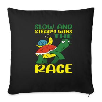 Slow And Steady gagne la course 4 - Housse de coussin décorative 45 x 45 cm - noir - Devant
