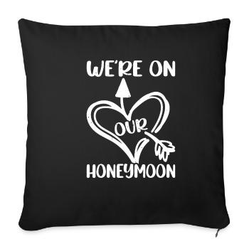 We're On Our Honeymoon 6 - Sofa pillowcase 17,3'' x 17,3'' (45 x 45 cm) - black - Front
