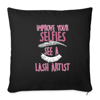 Améliorez vos selfies Voir un artiste des cils 4 - Housse de coussin décorative 45 x 45 cm - noir - Devant
