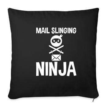 Mail Slinging Ninja 4 - Sofa pillowcase 17,3'' x 17,3'' (45 x 45 cm) - black - Front