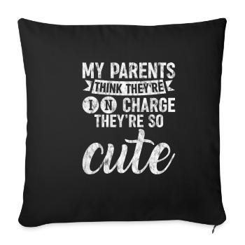 Mes parents pensent qu’ils sont responsables, ils sont si mignons3 - Housse de coussin décorative 45 x 45 cm - noir - Devant