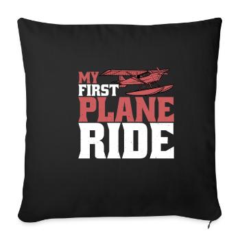 My First Plane Ride 54 - Sofakissenbezug 45 x 45 cm - Schwarz - Vorne