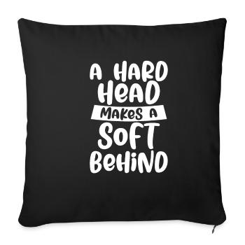 Une tête dure fait un derrière doux 4 - Housse de coussin décorative 45 x 45 cm - noir - Devant