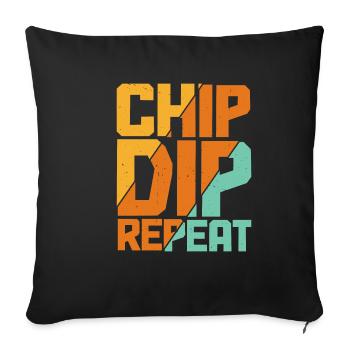 Chip Dip Repeat 11 - Sofa pillowcase 17,3'' x 17,3'' (45 x 45 cm) - black - Front