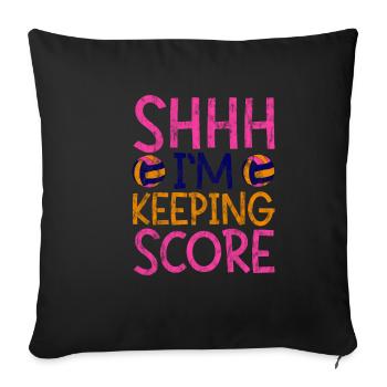 Shhh, I'm Keeping Score 3 - Sofa pillowcase 17,3'' x 17,3'' (45 x 45 cm) - black - Front