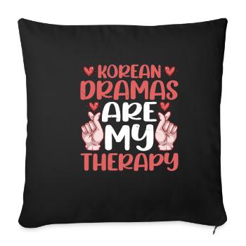 Les drames coréens sont ma thérapie 4 - Housse de coussin décorative 45 x 45 cm - noir - Devant