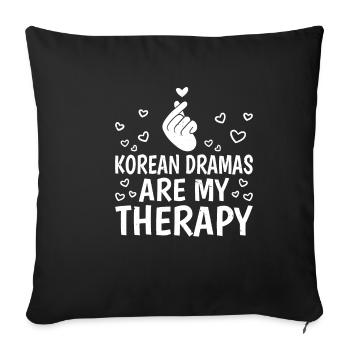 Les drames coréens sont ma thérapie 6 - Housse de coussin décorative 45 x 45 cm - noir - Devant